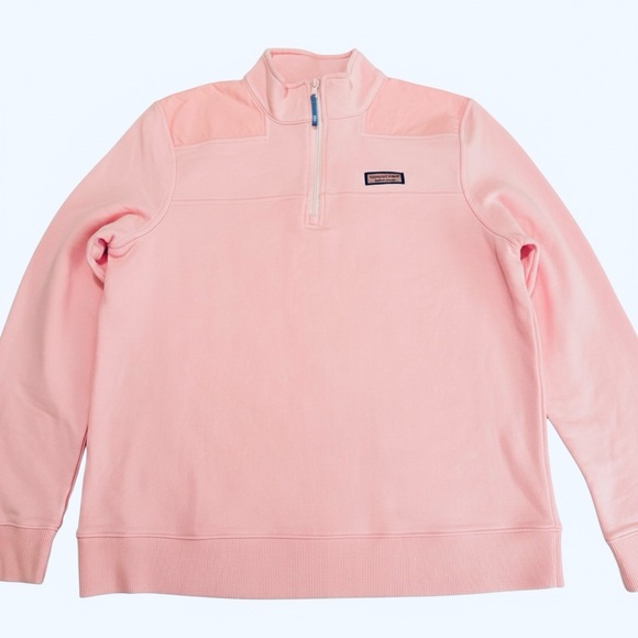 Vineyard Vines Shep Shirt Light Pink Quarter-Zip Sweatshirt - Picture 2 of 5